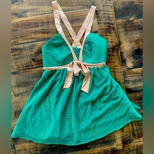 Victoria’s Secret green and gold baby doll lingerie gown